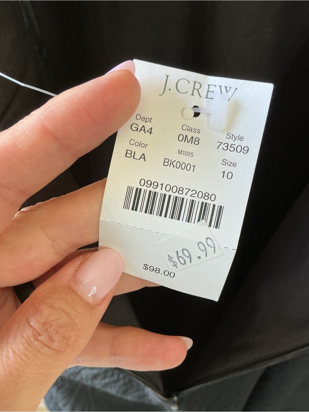 J. Crew | Black Cotton Seersucker Halter  Dress Fit & Flare Size 10 Y2K Revival - Picture 7 of 7